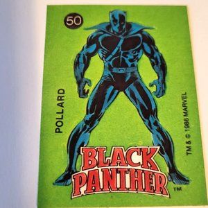 Black Panther 50 Vintage 1986 Comic Images Marvel Sticker Trading Card Unused